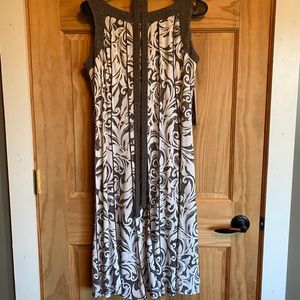 Grey and white floral dress